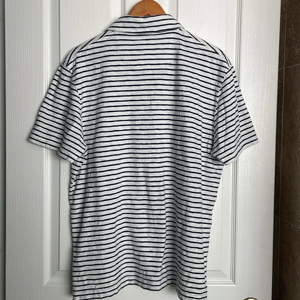 Scotch & Soda Black and White Striped Polo Shirt - Picture 7 of 7